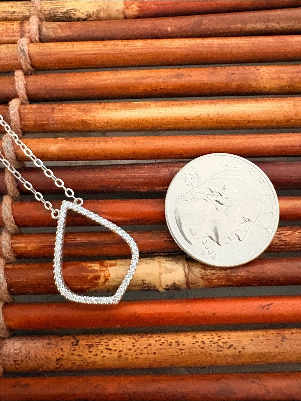 Silpada Sterling Silver Open Geometric Outline Necklace 18”-20” - Picture 4 of 5